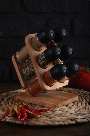 Julia 6-Piece Spice Jar Set with Black Cover UP00902S - JOY KİTCHEN