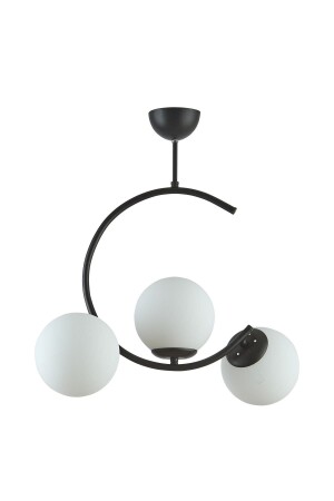 Julia Special Design Living Room - Kitchen - Bedroom Black Color White Glass 3-Piece Chandelier JULL446 - Modavize
