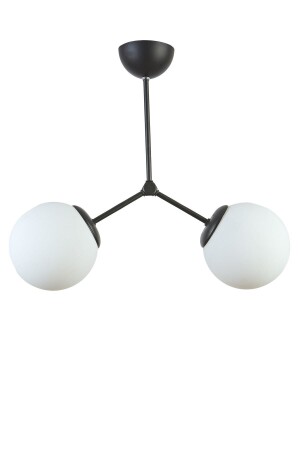 Juliet Modern Design Living Room Kitchen Black Color White Glass 2 Piece Chandelier JLT01 - Modavize