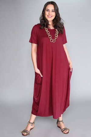 Jumbo Kısa Kol Elbise - Curvy Trend