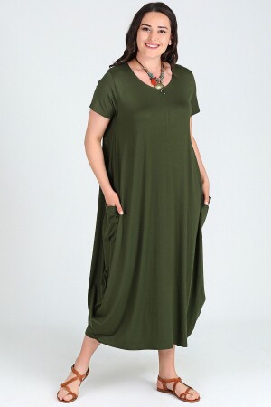 Jumbo Kısa Kol Elbise - Curvy Trend
