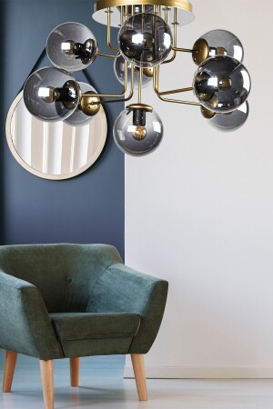 June 9. Antique Smoked Globe Glass Chandelier BEG1038BEG09 - Begüsa