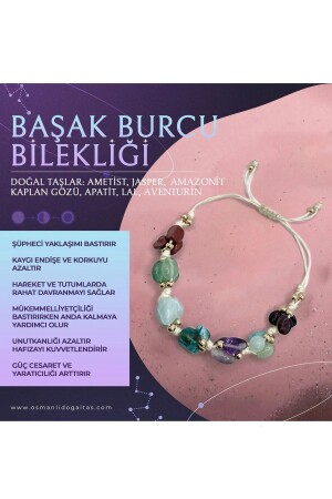 Jungfrau Naturstein Natürliches Makramee-Armband - Osmanli Doğal Taş