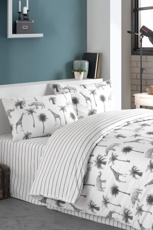 Jungle Cotton Ranforce Double Double Sided Duvet Cover Set 200x220 CTNTJU20 - Cote Blanc