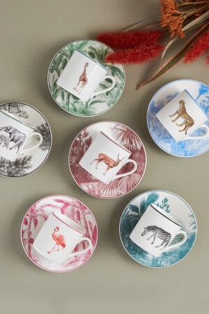 Jungle Set of 6 Coffee Cups 80 ml - Karaca