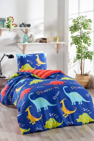 Junior Duvet Cover Set Single Dinosaur Blue - Enlora Home
