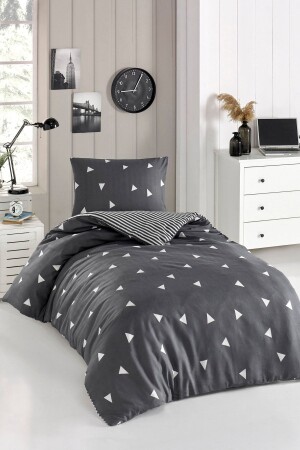 Junior Duvet Cover Set Single Triangle Gray Ep-025994 - Eponj Home