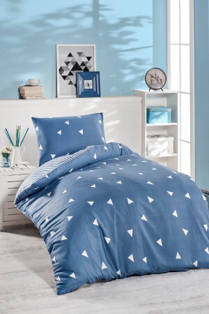 Junior Duvet Cover Set Single Triangle K. cloudblue - Eponj Home