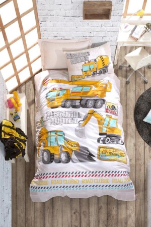 Junior Single Duvet Cover Set Track - Turquoise 1186855020051 - Cotton Box