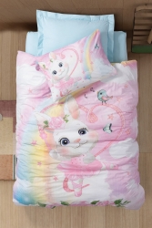 Junior Tek Kişilik Lastikli Çarşaflı Nevresim Takımı Cony Mint 8680108063552 - Cotton Box