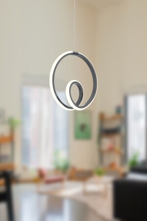 Juno Anthracite Modern Pendant Lamp LED Chandelier White Light Living Room Kitchen Room LED Chandelier JNO01 - Dekorluna