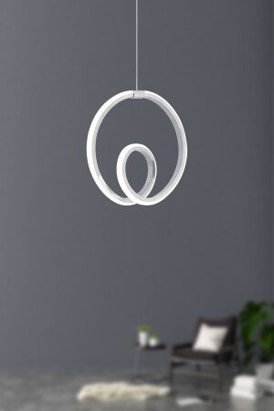 Juno Chrome Modern Pendant Lamp LED Chandelier White Light Living Room Kitchen Room LED Chandelier - Dekorluna