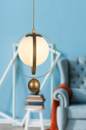 Jupiter Single Chandelier Antiqued White Glass BEG0025BEG01 - Begüsa
