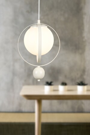 Jupiter Single Chandelier White White Glass BEG0025BEG01 - Begüsa