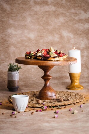 Justwood Mummy 29 Cm Wooden Leg Round Cake Presentation Serving Plate 29cmahs - kitchen trend