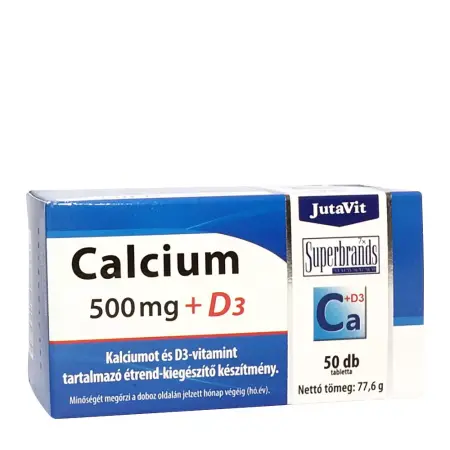 JutaVit Calcium 500 mg + D3 tablet (50 Tablets) - JutaVit