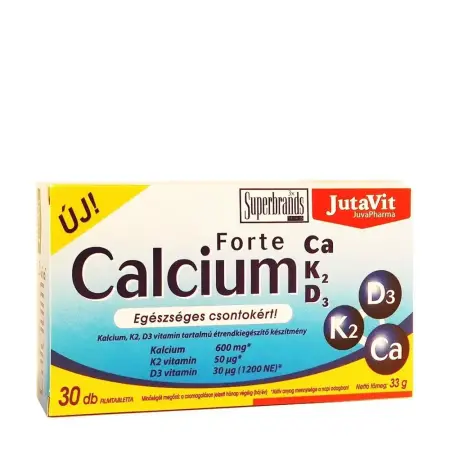 JutaVit Calcium Forte + Ca/K2/D3 (30 Tablets) - JutaVit