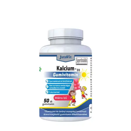 JutaVit Calcium+Vitamin D3 Gummy Vitamin (50 Gummies, Raspberry) - JutaVit