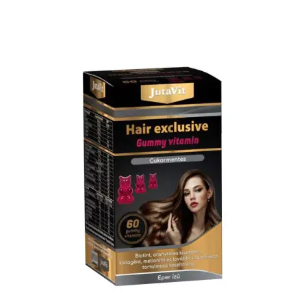 JutaVit Hair Exclusive Gummy Vitamin (60 Gummies, Strawberry) - JutaVit
