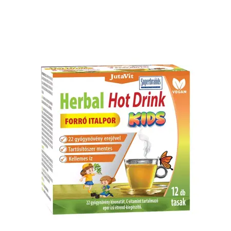 JutaVit Herbal Hot Drink Kids Instant Powder Drink (12 Sachet, Strawberry) - JutaVit