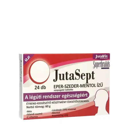 JutaVit JutaSept Lozenges (24 lozenges, Strawberry–Blackberry–Menthol) - JutaVit