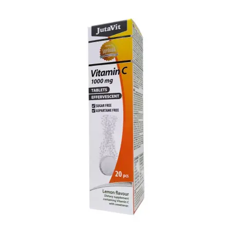 JutaVit Vitamin C 1000 mg effervescent tablet (20 Effervescent Tablets, Lemon) - JutaVit