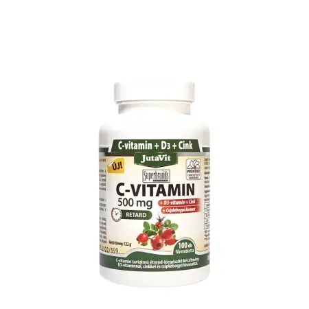 JutaVit Vitamin C 500 mg + D3 + Zinc tablet (100 Tablets) - JutaVit