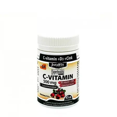 JutaVit Vitamin C 500 mg + D3 + Zinc tablet (45 Tablets) - JutaVit