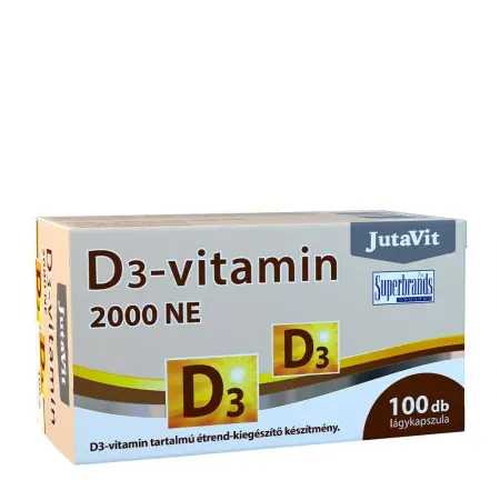 JutaVit Vitamin D3 2000 IU (50 mcg) (100 Softgels) - JutaVit