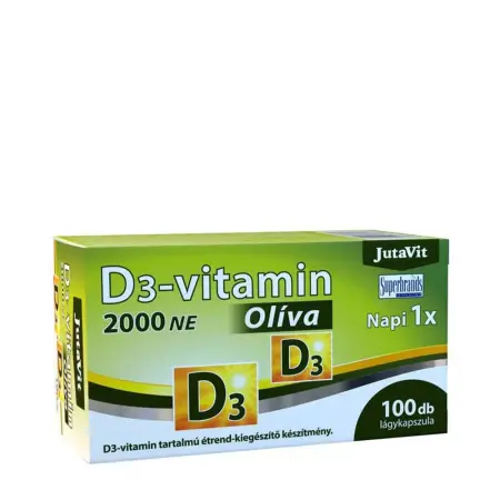 JutaVit Vitamin D3 2000 IU (50 mcg) Olive (100 Softgels) - JutaVit