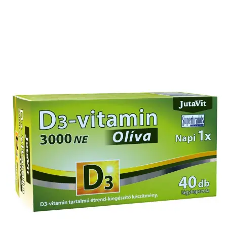 JutaVit Vitamin D3 3000 IU (Olive) (40 Softgels) - JutaVit