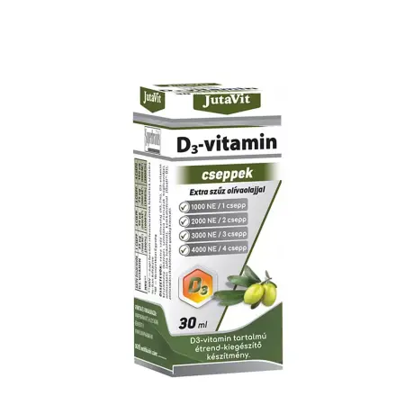 JutaVit Vitamin D3 drops with Extra Virgin Olive Oil (30 ml) - JutaVit