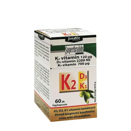 JutaVit Vitamin K2+D3+K1 (60 Softgels) - JutaVit
