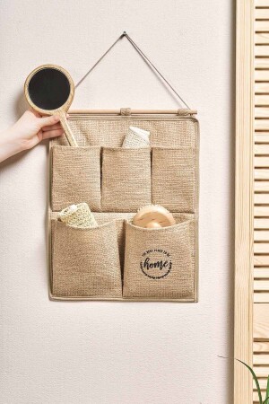 Jute 2 Layer Multi-Purpose Hanging Wall Mounted Cabinet Bathroom Kitchen Organizer 35x45 - Ocean Home Textile