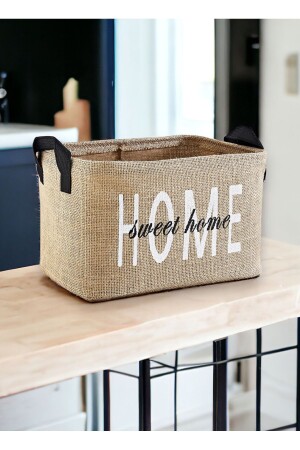 Jute Cabinet Laundry Children's Room Toy Organizer Folding Storage Basket Organizer 30x22x18 - Prendi Home