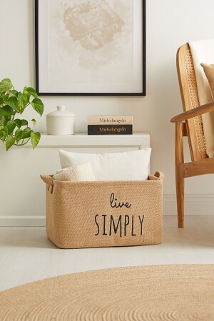 Jute Cabinet Laundry Children's Room Toy Organizer Folding Storage Basket Organizer 42x31x25 - Ocean Home Textile