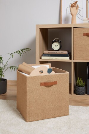 Jute Cabinet Laundry Toy Organizer Folding Storage Box Organizer 33x30x33 OCH. 018. OBO. 001 - Ocean Home Textile