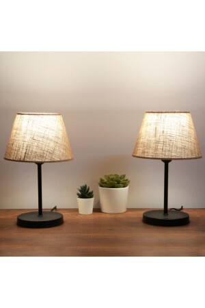 Jute Fabric Metal Body Lampshade Set of 2 JUTE-2LI - HOMİNG