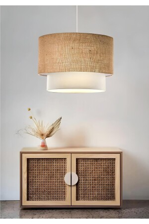 Jute Fabric Straw Cake Pendant Lamp - Living Room Bedroom Complete Fabric - Homing
