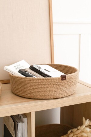 Jute Rope Organizer Storage Decorative Wicker Basket Organizer 25x9 HLTSPT-25X9 - Rek Home