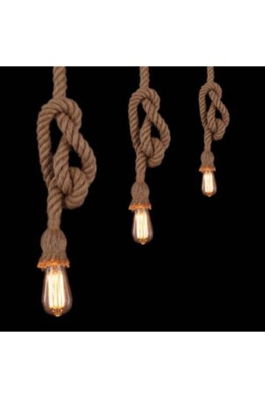 Jute Rope Pendant Lamp Chandelier 20 Mm 120cm Cable Lampholder Pendant Lamp Same Product as the Image - Ahşap Atölye