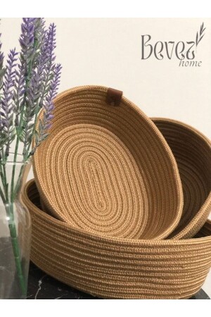 Jute Wicker 3-Piece Basket Set - Hand Woven - Multi-Purpose Basket - Bathroom and Kitchen Organizer - Bevez Home