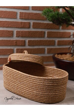 Jute Wicker Basket Organizer with Lid Organizer - Carpella Home