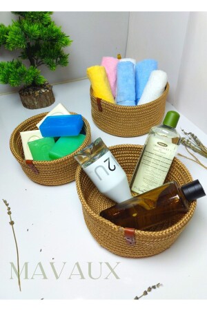 Jute Wicker Basket Set, Hand Woven, Multi-Purpose Basket, Bathroom and Kitchen Organizer spt03 - MaVaux