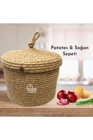 Jute- Wicker- Kitchen Basket- Potato Onion Basket- Kitchen Basket- Fruit Basket- Onion Basket Organizer - Hometurko
