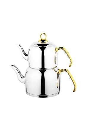 K-305 Violet Teapot Set Steel Handle Mini Size CYDNKLK - Özkent