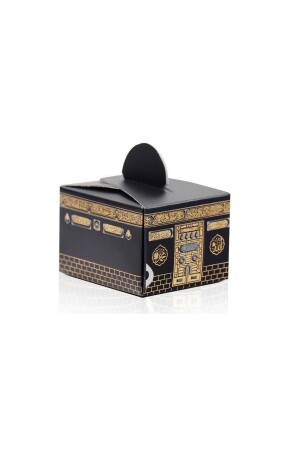 Kaaba Patterned Gold Gilded Mevlüt Candy Box - 25 Pieces - Luxurianthome
