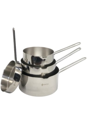 Kaçerola Milk Bowl Set of 4 (sauce bowl and 12cm-14cm-16cm milk jugs) 0035 - İnci Çelik