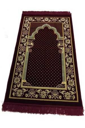 Kadife Namaz Seccadesi Lüx-bordo - Dokumacı
