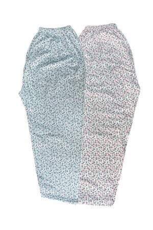 Kadın Anne 2li Adet Desenli Uzun Beli Lastikli Penye Pijama Alt PİJAMALALTRR - FATELLA